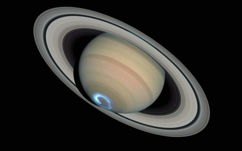 the planet saturn as seen from space