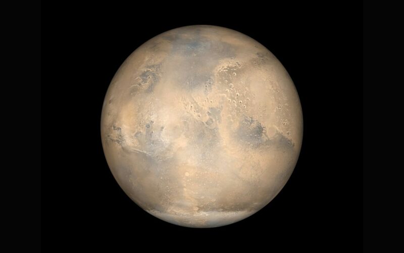Mars on a black background