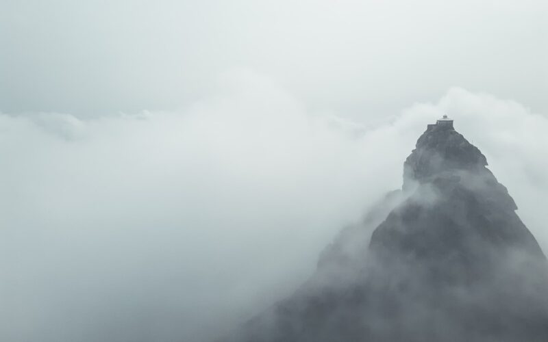 foggy mountain during foggy weather