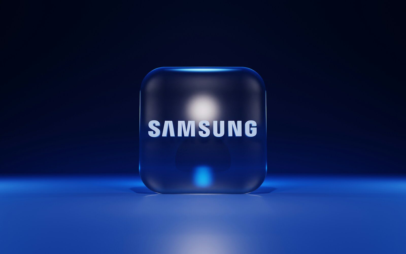 a blue cube with a white logo