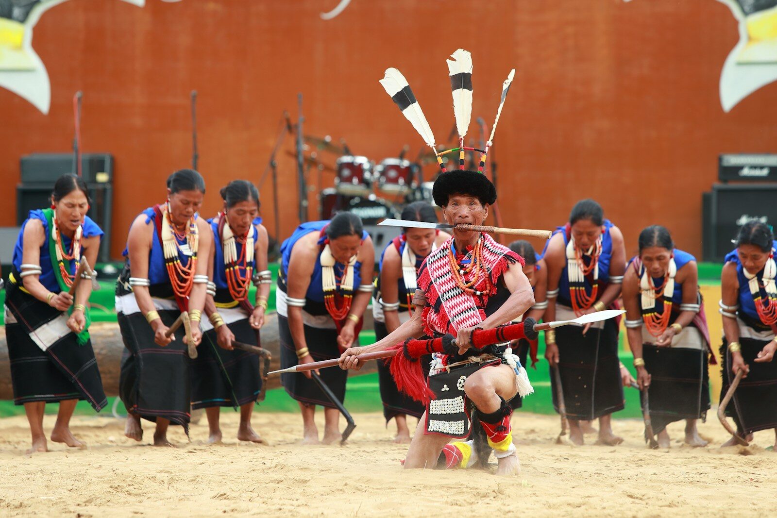 a group of people dressed in traditional clothing